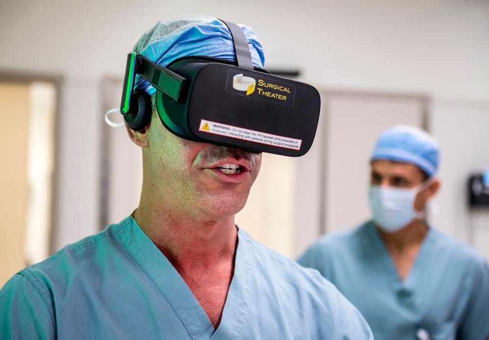 man with virtual reality glasses on